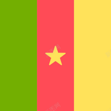 4K图标喀麦隆国际广场4面旗帜图标图标