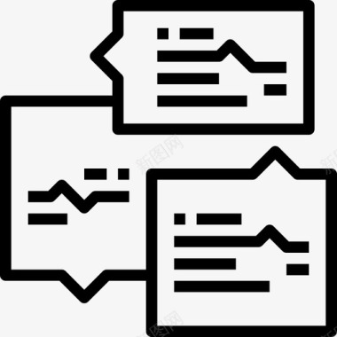 思考泡泡通讯聊天信息语音泡泡数字通讯图标图标