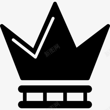 皇冠的锐利黑色形状皇冠图标图标