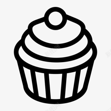 纸杯蛋糕奖金奶油图标图标