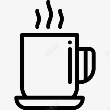 咖啡杯秋季元素3线性图标图标