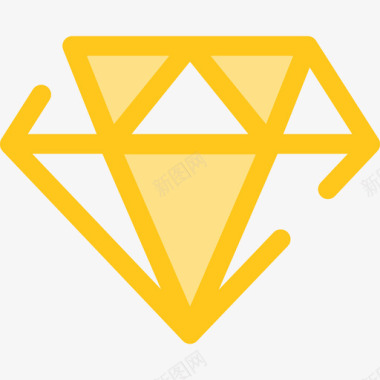 钻石形状10黄色图标图标