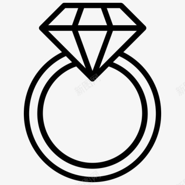珠宝收藏钻戒订婚戒指图标图标