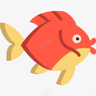 金鱼动物27扁平图标图标