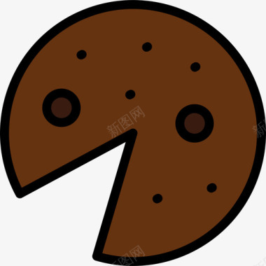 饼干咖啡和早餐3原色图标图标