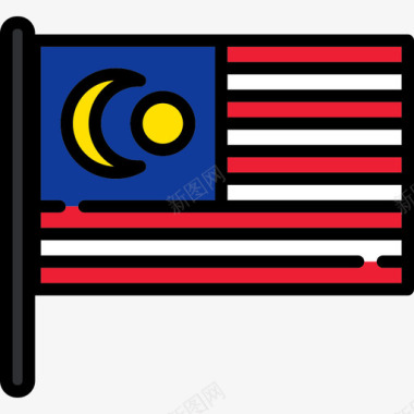 马拉西亚旗帜收藏2桅杆图标图标