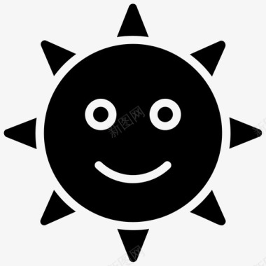 阳光快乐的太阳冬天的太阳图标图标