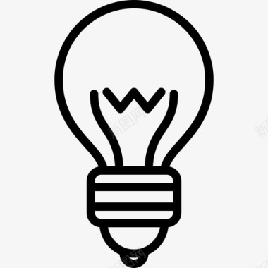 灯泡商业元素6线性图标图标
