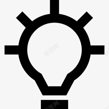 灯泡智能手机基本配置线性图标图标