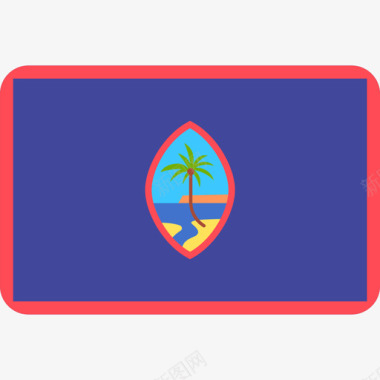 矩形关岛国际国旗6圆形矩形图标图标