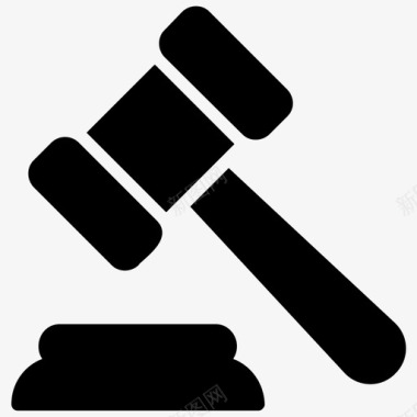 黑客拍卖锤法官锤法律符号图标图标