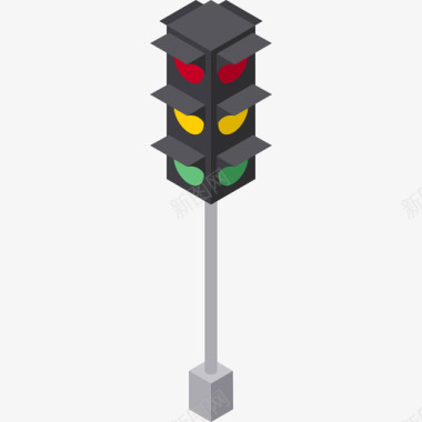 交通灯城市元素6平面图标图标