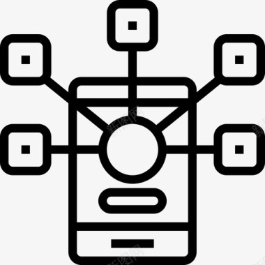 支付方式受阻智能手机支付方式元素线性图标图标