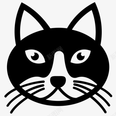 卡通猫卡通动物猫脸图标图标