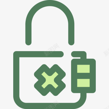 绿色PNG锁用户3绿色图标图标
