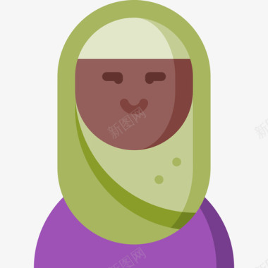 阿拉伯妇女妇女节3平淡图标图标
