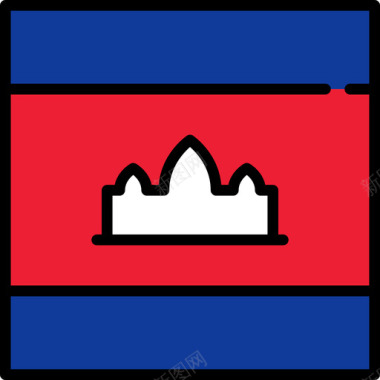奔跑图标柬埔寨国旗收藏3广场图标图标