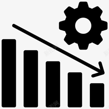 成本降低降低生产率业务损失数据分析图标图标