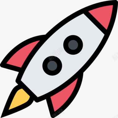 火箭太空与科学2彩色图标图标