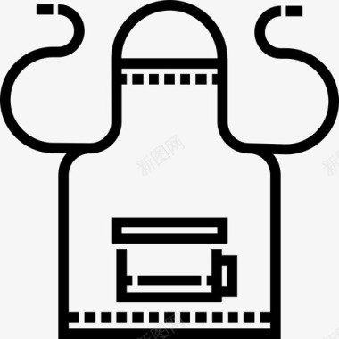 围裙食品和餐厅2线性图标图标