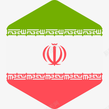 六边形伊朗国际旗帜2六边形图标图标