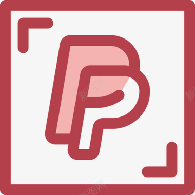 Paypal社交媒体20红色图标图标
