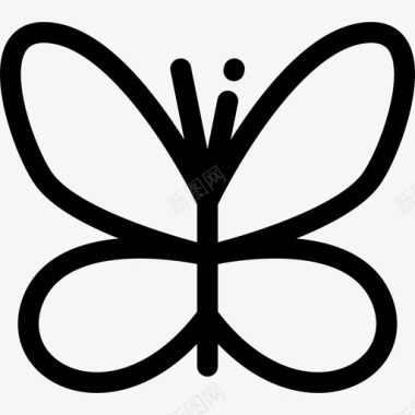 蝴蝶春天的象征直线图标图标