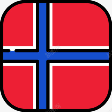 圆形状挪威国旗系列6圆形方形图标图标