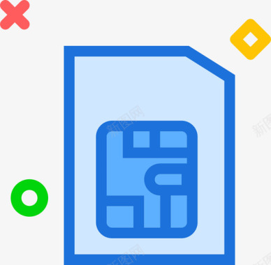 Sim卡tech2线性彩色图标图标