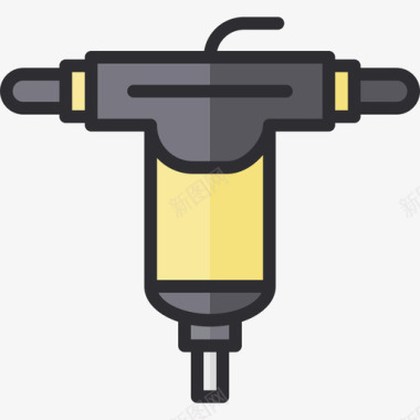 冲钻司钻建筑与建筑3线条颜色图标图标
