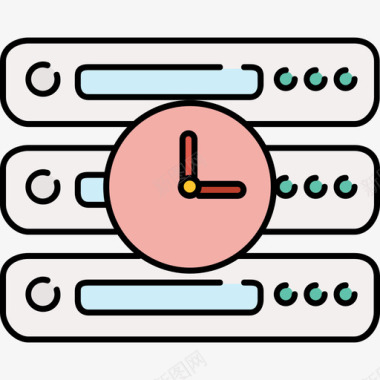 彩色边条服务器设备9彩色128px图标图标