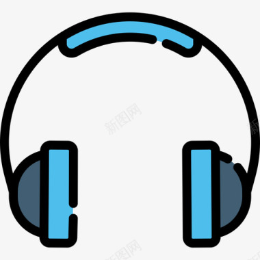 耳机实物资产4线性颜色图标图标