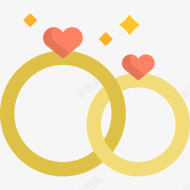 结婚戒指情人节19平装图标图标