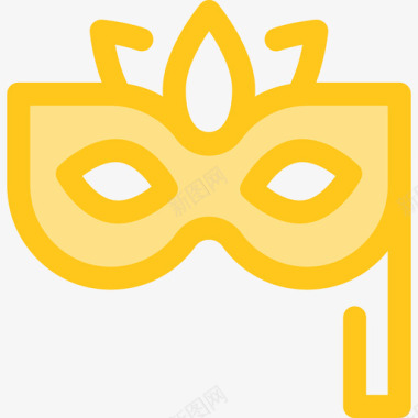 狂欢节面具假日15黄色图标图标