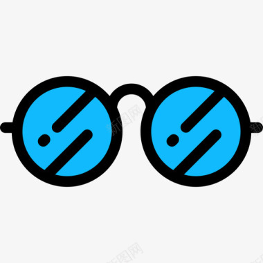 眼镜时髦款式8线性颜色图标图标