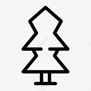 自然松树圣诞花园图标图标