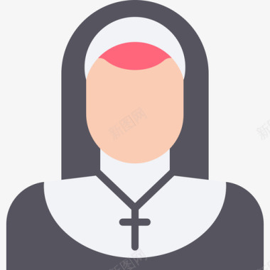 修女修女阿凡达2扁平图标图标