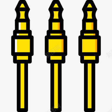 黄色奶瓶插孔连接器连接器电缆4黄色图标图标