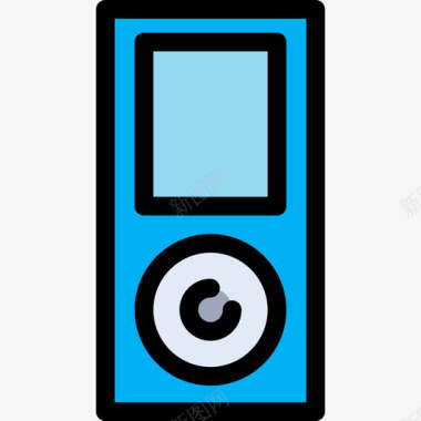 音乐播放器小工具7线性颜色图标图标