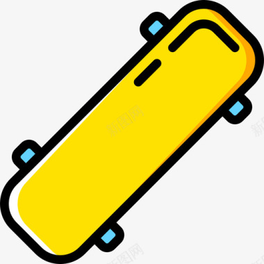 滑板运动47黄色图标图标