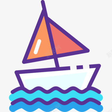 帆船运动33线性颜色图标图标