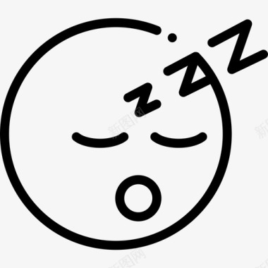 睡觉表情4线性图标图标