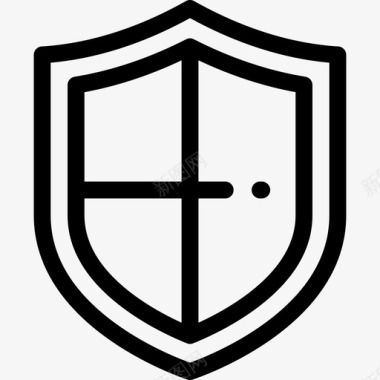 安全屏蔽安全23线性图标图标
