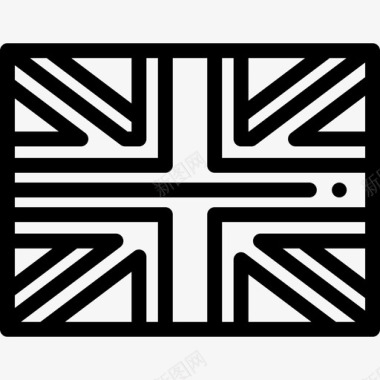 英国国旗2de2英格兰轮廓直线图标图标
