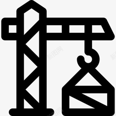 建筑施工起重机建筑施工9直线图标图标