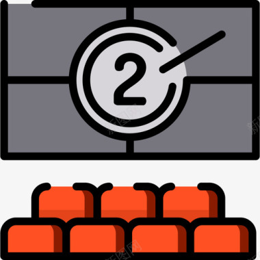 播放电影图标电影屏幕电影院12线性颜色图标图标