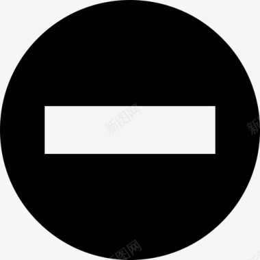 禁止通行交通标志5个填充图标图标