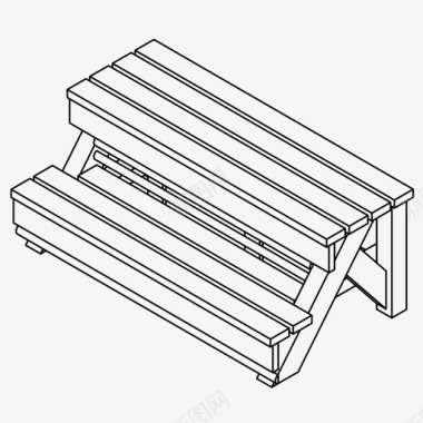 公园园林长凳公园放松图标图标