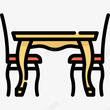古董复古家具4线性颜色图标图标