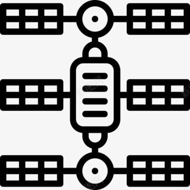太空间站空间站16号空间站直线型图标图标